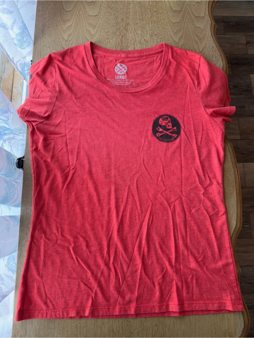 Women’s Red Crewneck Short-Sleeve Tee